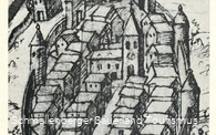 Bild der Stadt 1686: Die drei Stadttore sind gut erkennbar.